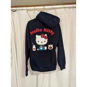 Sanrio Black Hello Kitty Goldfish Text & Graphic Sweater Hoodie Sz M